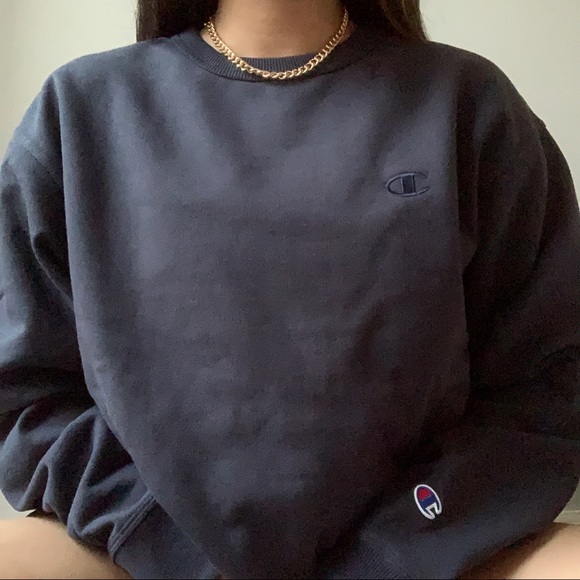 n e w | navy blue champion crewneck sweatshirt ✰ - Picture 2 of 6